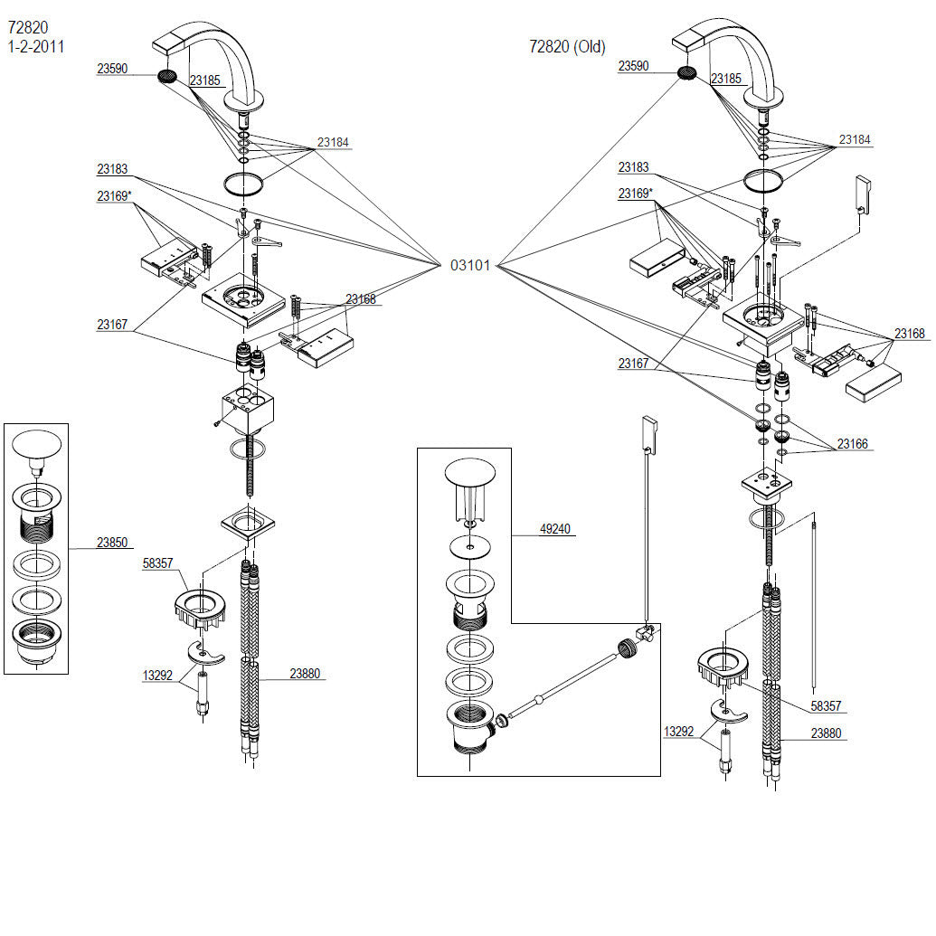 Damixa Onderdelen G Type V3.0 Wastafelkraan 72820.00