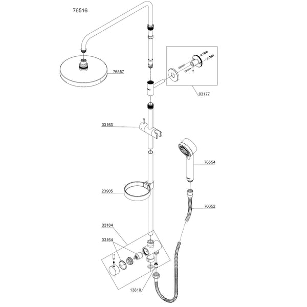 Damixa Parts Kudos Shower System With Diverter Article number 76516.00