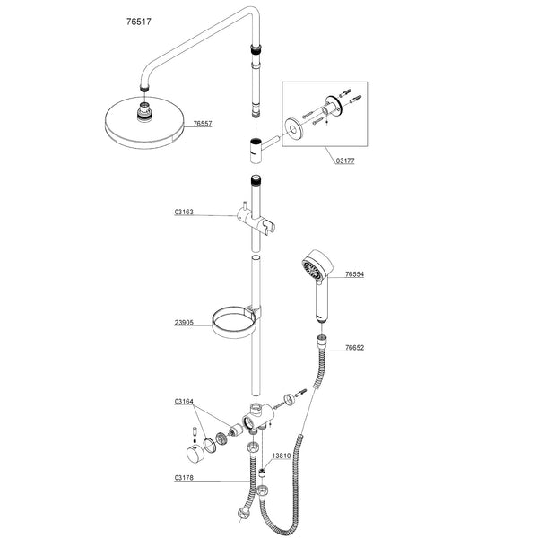 Damixa Parts Kudos Shower System With Diverter Article number 76517.00