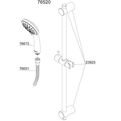 Damixa Fair Jet Extended slide bar set Article number 76520.00