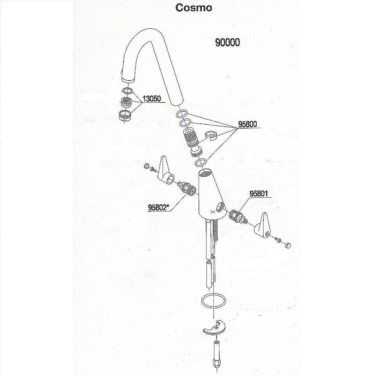 Damixa Parts Cosmo Kitchen Mixer Tap 90000.00