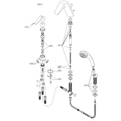 Damixa Onderdelen Astoria 3-gats Badkraan 91013.00