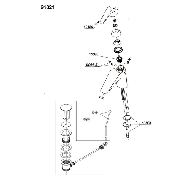 Damixa Parts Astoria Washbasin tap 91821.00