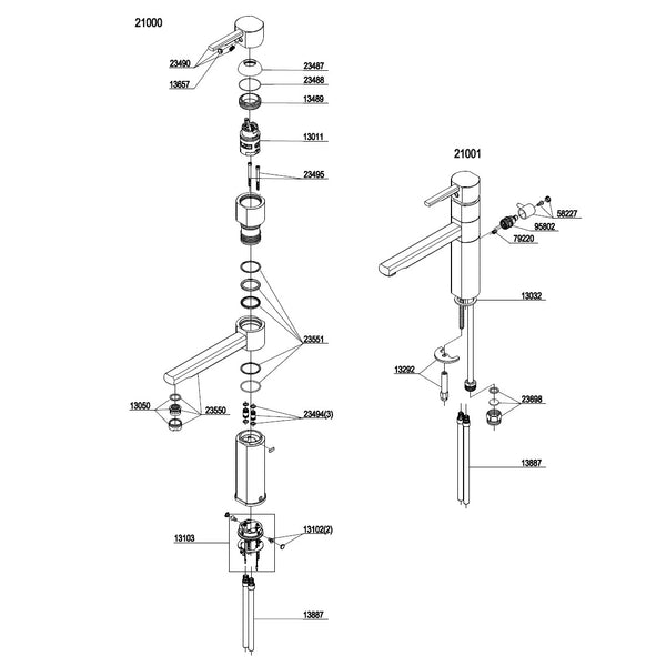 Damixa Parts Luna / Planet kitchen faucet 21000.00 / 21001.00