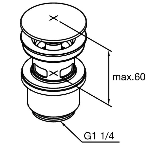 Damixa pop-up waste with click function Chrome 2385000