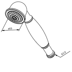 Damixa Tradition handdouche,metaal chroom Artikelnummer 37206.00