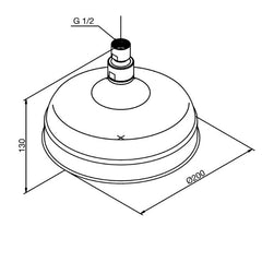 Damixa Tradition hoofddouche  200 mm rub-clean chroom