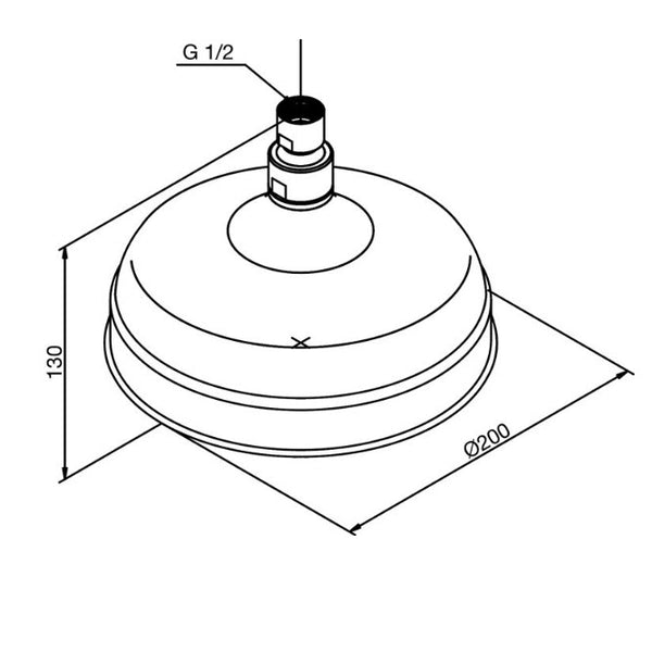 Damixa Tradition hoofddouche  200 mm rub-clean chroom
