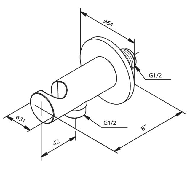 Damixa Wandsteun met douchehouder Chroom