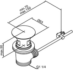 Damixa Pull waste complete chrome Article number 49240.00