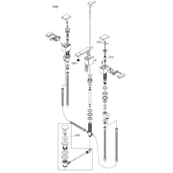 Damixa Parts G Type V3.0 3-Hole Washbasin Faucet 72080.00 / 72080.66