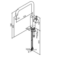 Damixa Silhouet keukenmengkraan hoge uitloop RVS