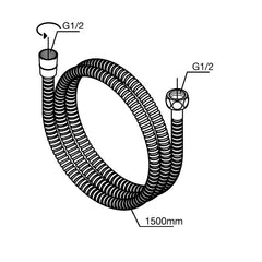 Damixa Universal shower hose 1500 mm metal chrome