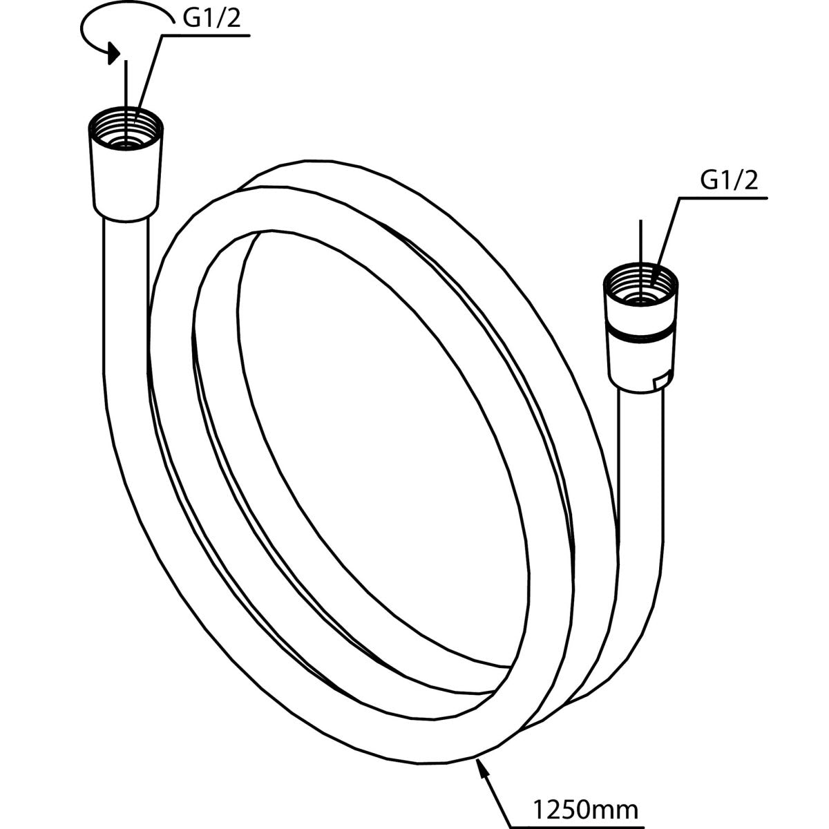 Damixa doucheslang Easyflex 1250 mm zilver