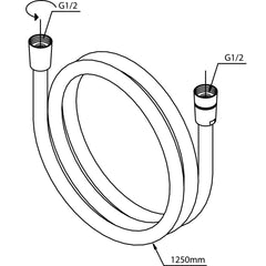 Damixa doucheslang Easyflex 1250 mm zilver