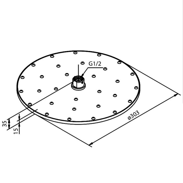 Damixa Hoofddouche Eliza Chroom