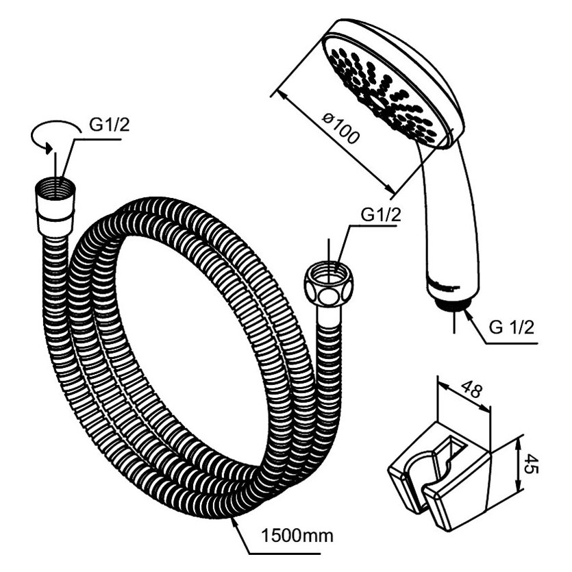 Damixa Handdouche Set Fair Jet Easyflex Chroom