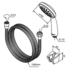 Damixa Handdouche Set Fair Jet Easyflex Chroom