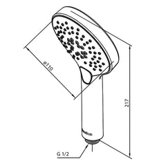 Damixa Silhouet handdouche met 3 standen 110mm RVS