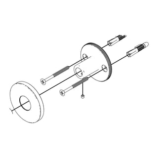 Damixa Wandbevestiging regendouche Mat koper PVD 03177.87 lijntekening