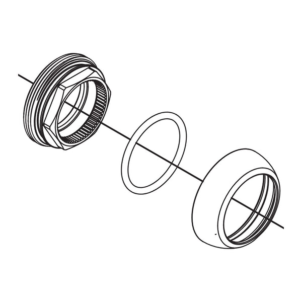 Damixa Hendelkap met borgring Chroom 03215.00 lijntekening