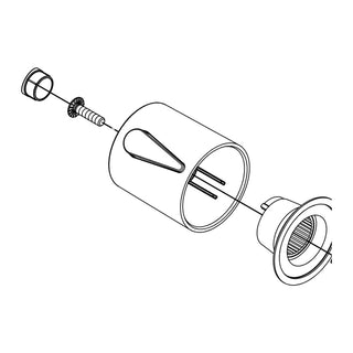Damixa Hendel thermostaat Mat messing PVD 03217.79 lijntekening