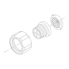 Damixa Reparatieset wartel, filter en dichting Mat koper PVD 23898.87 lijntekening