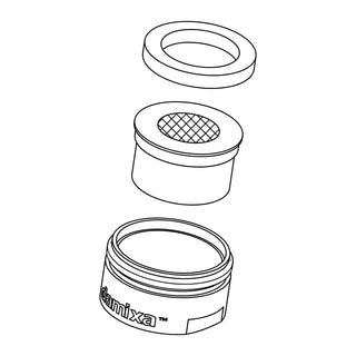 Damixa Perlator M24x1-D Rub-Clean Grafiet PVD 23974.55 lijntekening