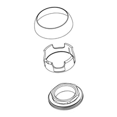Damixa Hendelkap met cilinderkop en dichting Mat koper PVD 23989.87 lijntekening