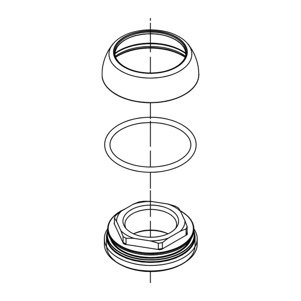 Damixa Afdekkap met O-ring en kopmoer 93099.00 lijntekening