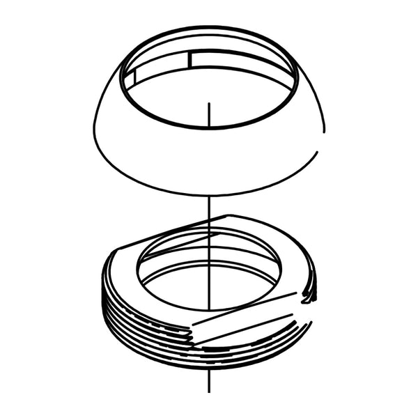 Damixa Afdekkap met moer M37x1,25 Mat koper PVD 93134.87 lijntekening