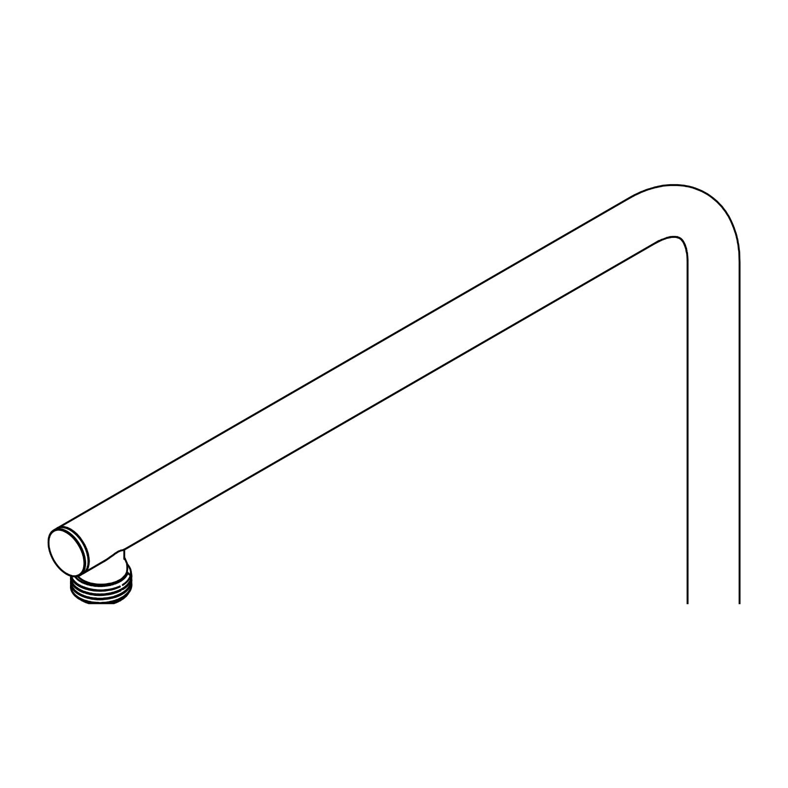 Damixa Bovenste douchepijp douchesysteem 300 mm Mat zwart 93140.61 lijntekening