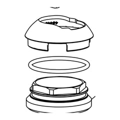 Damixa Afdekset bovenstuk met O-ring wastafel Chroom 93172.00 lijntekening