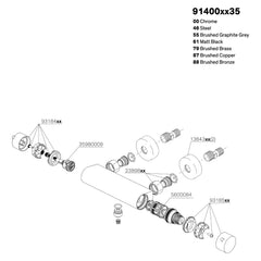 Onderdelentekening Damixa Iris thermostatische douchemengkraan 91400