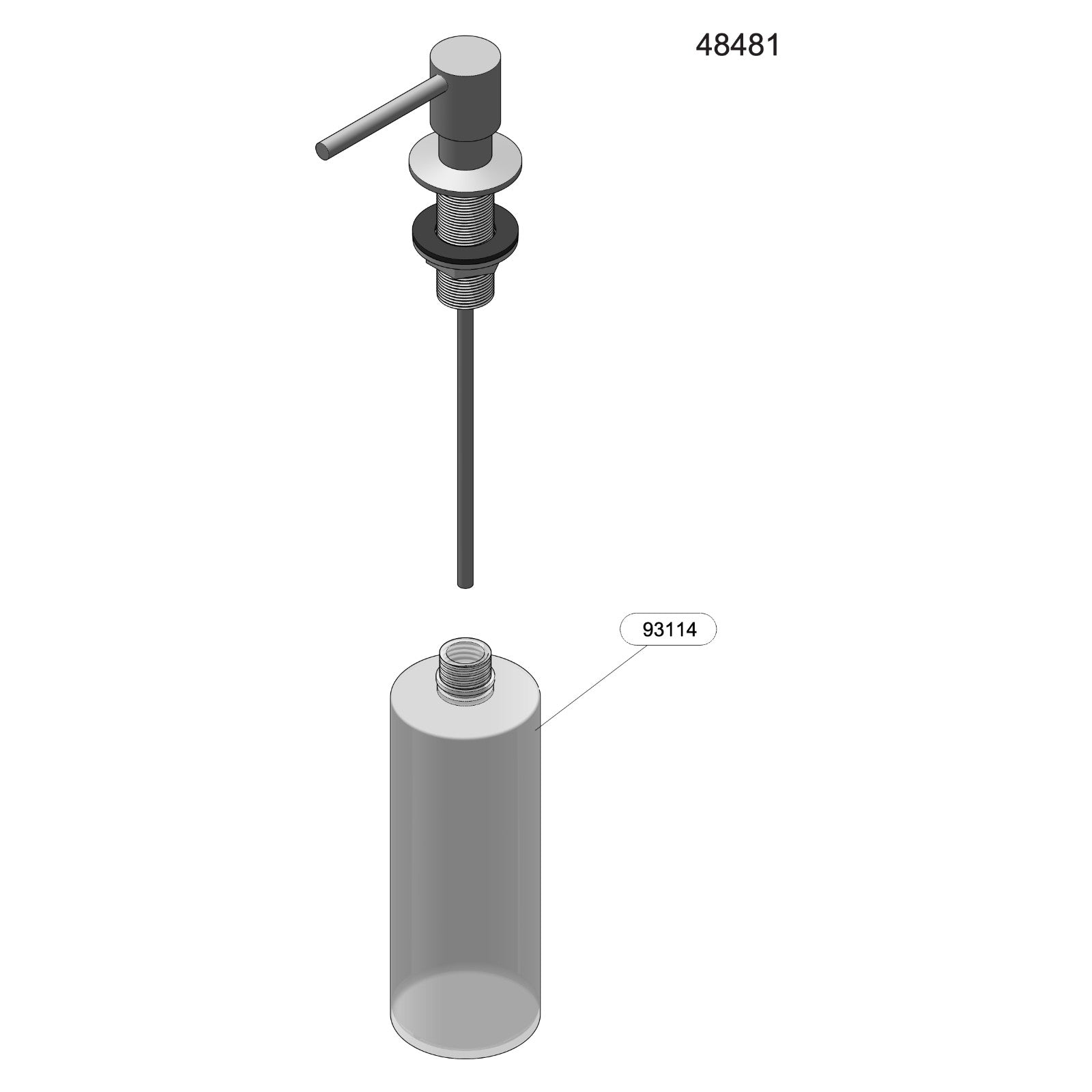 Onderdelentekening Damixa zeepdispenser 48481