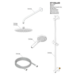 Onderdelentekening Damixa Silhouet SR 1 inbouw douchethermostaat systeem 57128