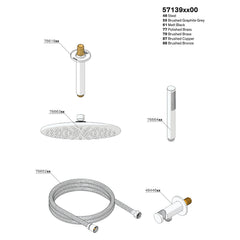 Onderdelentekening Damixa Merkur HS 2 inbouw douchethermostaat systeem 57139