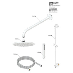 Onderdelentekening Damixa Merkur SR 1 inbouw douchethermostaat systeem 57153