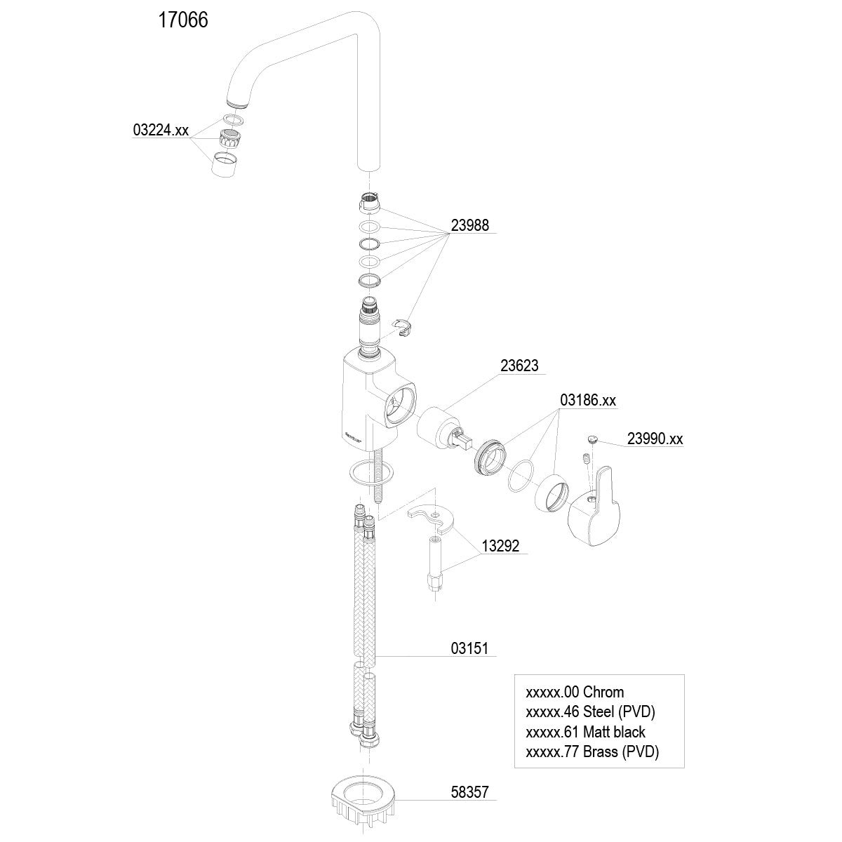 Damixa Pine keukenmengkraan hoge g-uitloop chroom 1706600