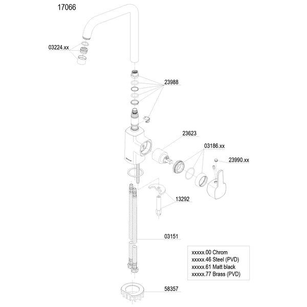 Damixa Pine keukenmengkraan hoge g-uitloop chroom 1706600