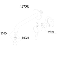 Damixa onderdelen Silhouet wastafelmengkraan afbouwset uitloop max 180mm 7472600 / 7472661
