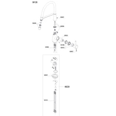 Damixa onderdelen Bell Pro 1-greeps kekenmengkraan hoge flexibele uitloop 9012800