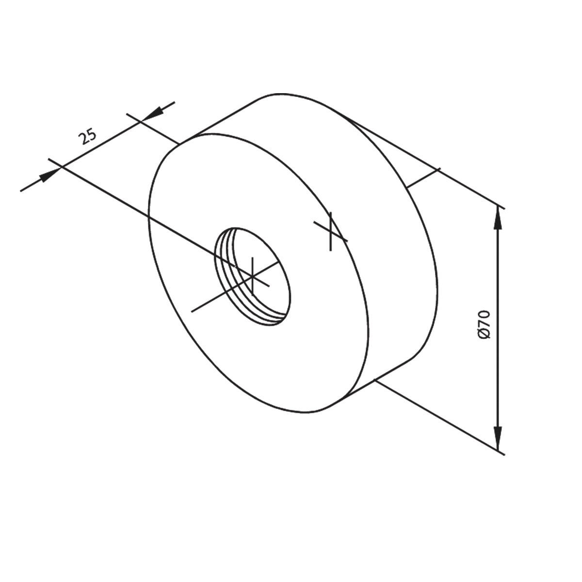 Damixa Rosettes straight 70mm Matt black