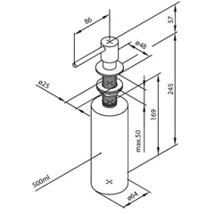 Damixa Dispenser Zeep dispenser met 500ml flacon Mat Zwart