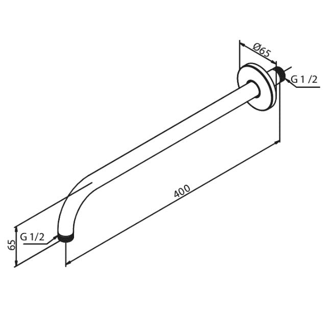 Damixa Douchearm wandmontage 400 mm Mat zwart 76607.61