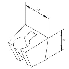 Damixa Wandsteun vast messing geborsteld