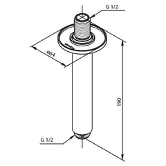 Damixa Douchearm plafondmontage 150 mm Chroom 76618.00
