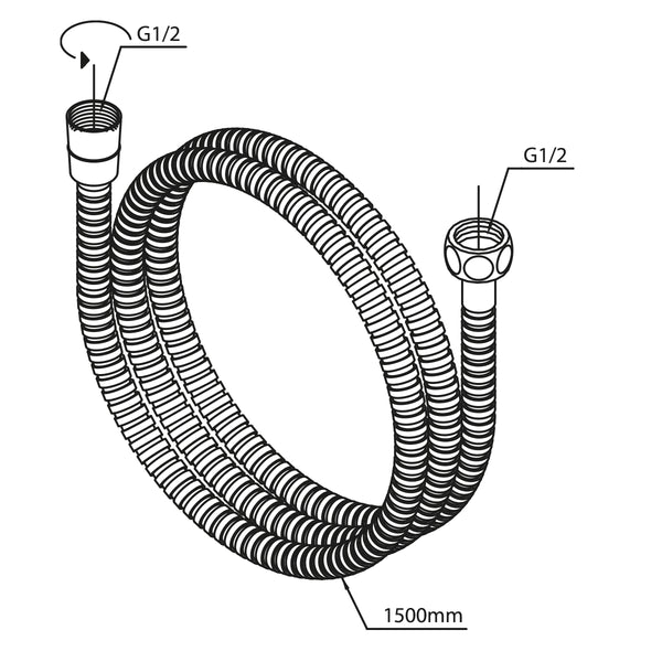 Damixa Douche slang metaal 150cm RVS