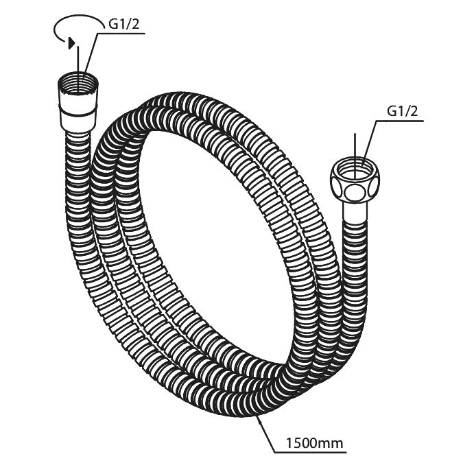 Damixa Doucheslang metaal 1500 MM messing geborsteld