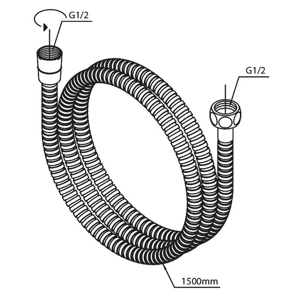 Damixa Doucheslang metaal 1750 MM messing geborsteld